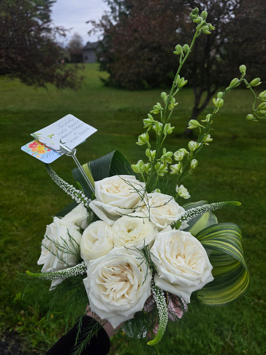 Serene Ivory Sympathy Vase Arrangment