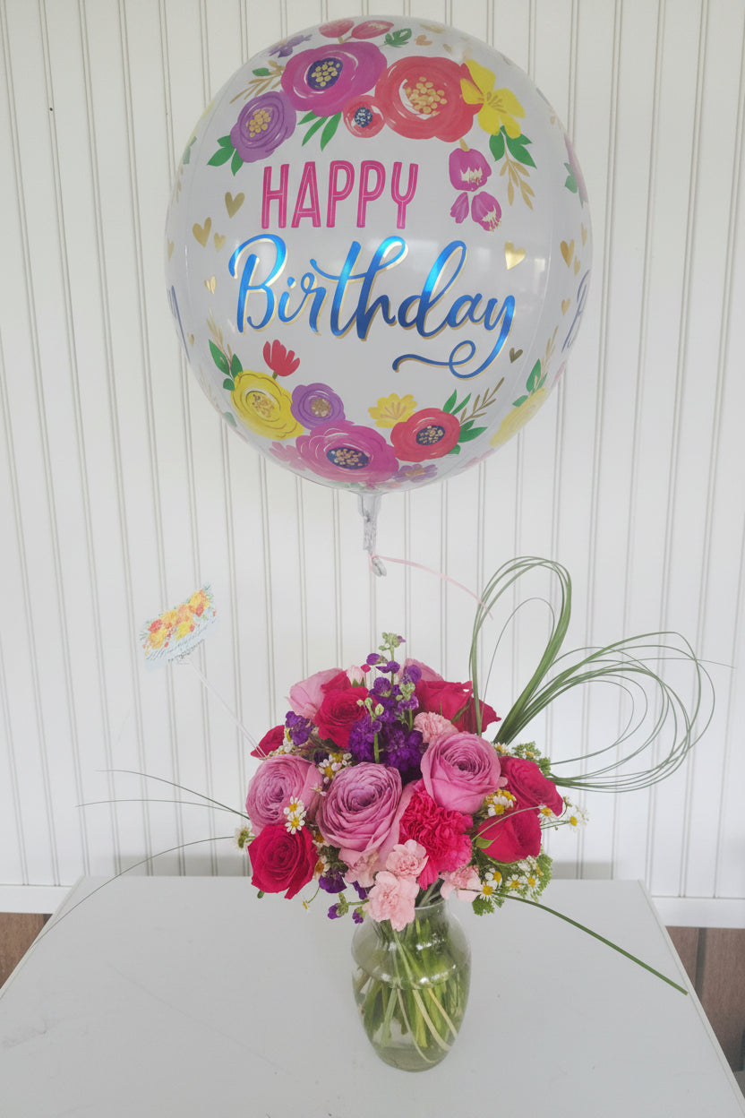 Birthday Balloon Vase Arrangement