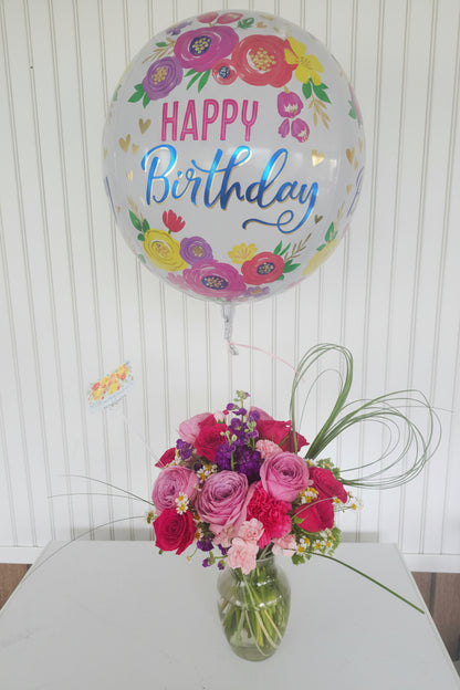 Birthday Balloon Vase Arrangement