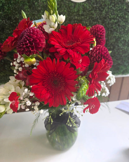 Vision In Red Arrangement with Balloon