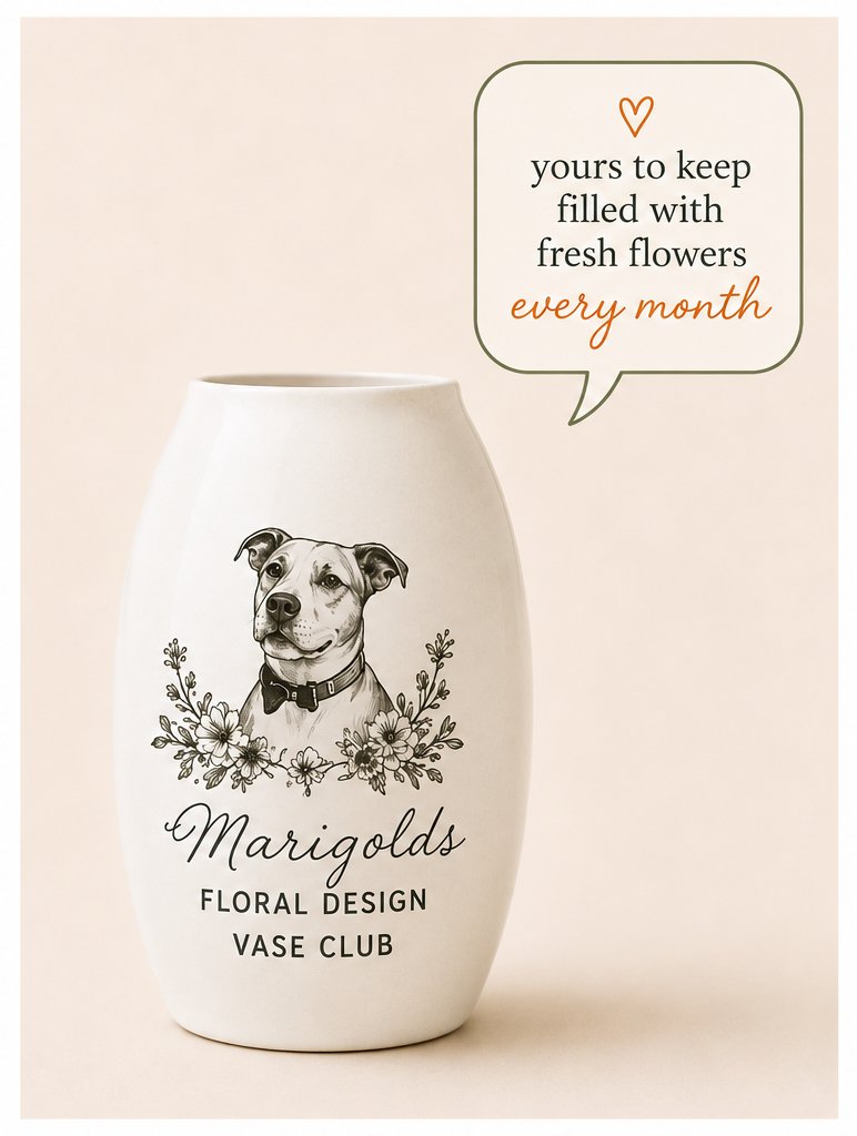 Vase Club - Dog Design (Vase Only)